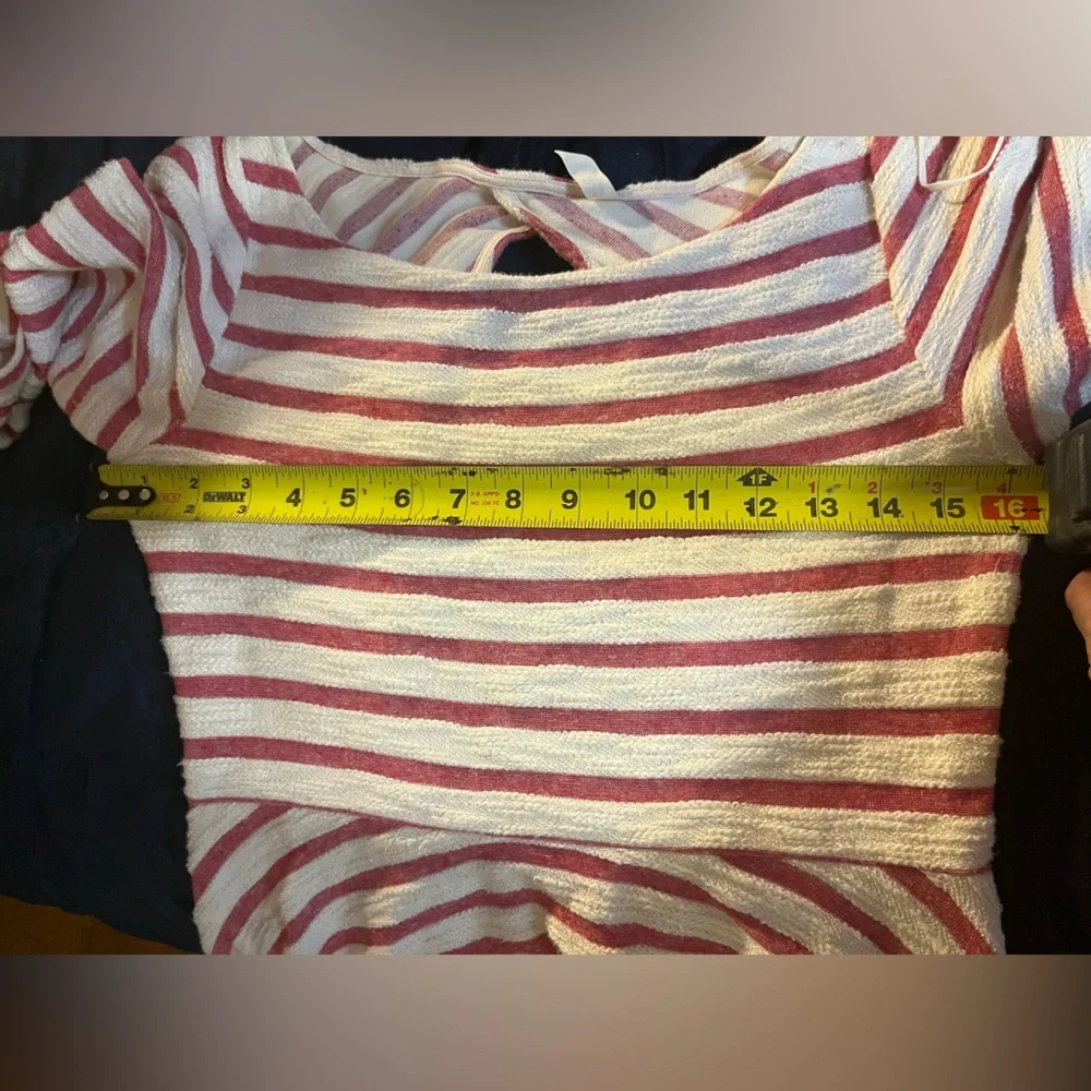 Free People Open Back Fit & Flare Dress With Pockets & Striped Boho Size Small - Picture 9 of 14